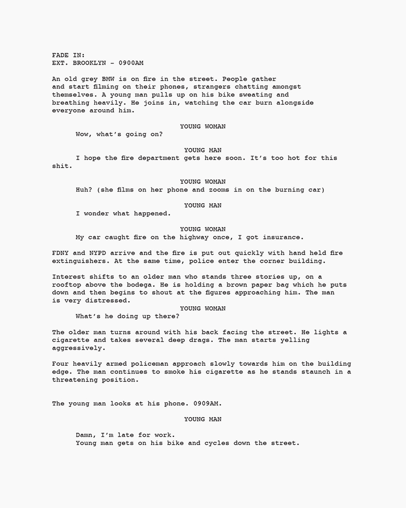 True story, written to describe the body of work '4 Eyes 12 Months'